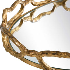 Cable Chain Silver Mirrored Tray - Ornate Home
