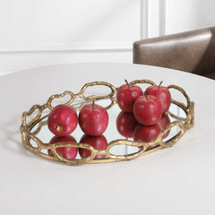 Cable Chain Silver Mirrored Tray - Ornate Home
