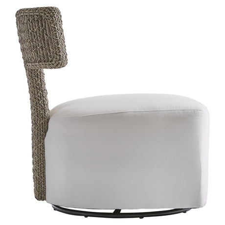 Cabo Egret Grey/White/Cream Outdoor Swivel Chair - Ornate Home