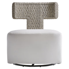 Cabo Egret Grey/White/Cream Outdoor Swivel Chair - Ornate Home