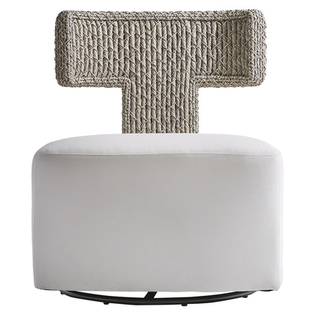 Cabo Egret Grey/White/Cream Outdoor Swivel Chair - Ornate Home