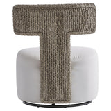 Cabo Egret Grey/White/Cream Outdoor Swivel Chair - Ornate Home