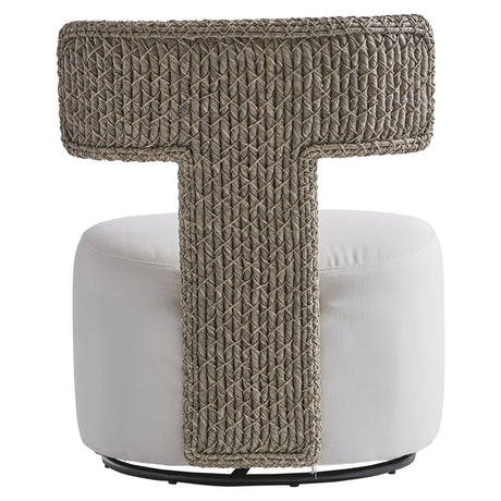 Cabo Egret Grey/White/Cream Outdoor Swivel Chair - Ornate Home