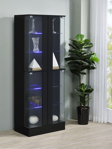 Cabra Black High Gloss Curio Cabinet - Ornate Home