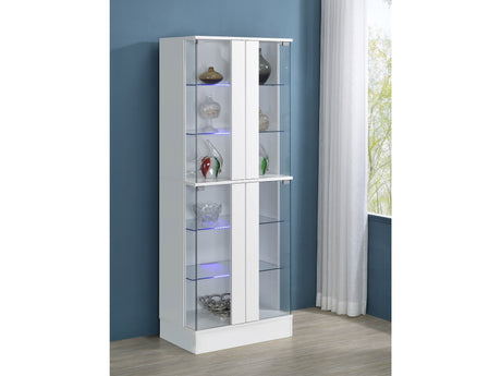 Cabra White High Gloss Curio Cabinet - Ornate Home