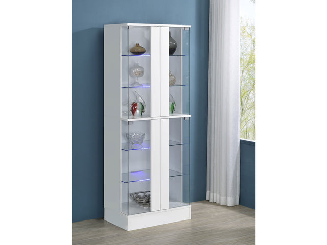 Cabra White High Gloss Curio Cabinet - Ornate Home