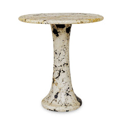 Cadas Black/White Indoor-Outdoor Stone Side Table - Ornate Home