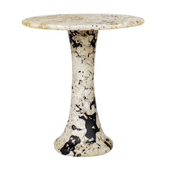Cadas Black/White Indoor-Outdoor Stone Side Table - Ornate Home