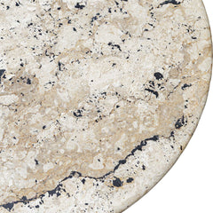 Cadas Black/White Indoor-Outdoor Stone Side Table - Ornate Home