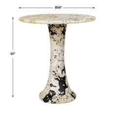 Cadas Black/White Indoor-Outdoor Stone Side Table - Ornate Home