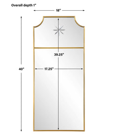 Caddington Brass Tall Mirror - Ornate Home