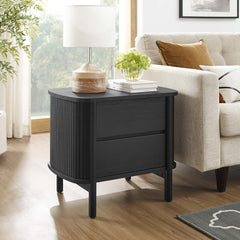 Cadence Black 2-Drawer Nightstand - Ornate Home