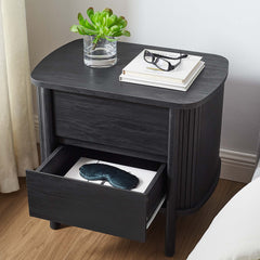 Cadence Black 2-Drawer Nightstand - Ornate Home