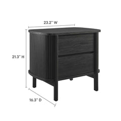 Cadence Black 2-Drawer Nightstand - Ornate Home