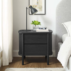 Cadence Black 2-Drawer Nightstand - Ornate Home