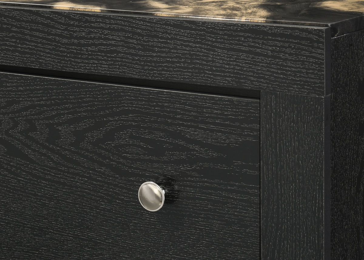 Cadence Black/Gold Nightstand - Ornate Home