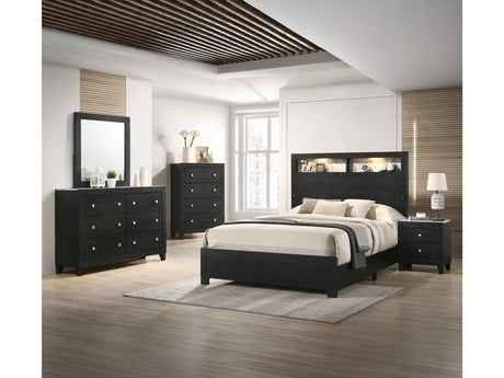 Cadence Black LED Panel Bedroom Set - Ornate Home
