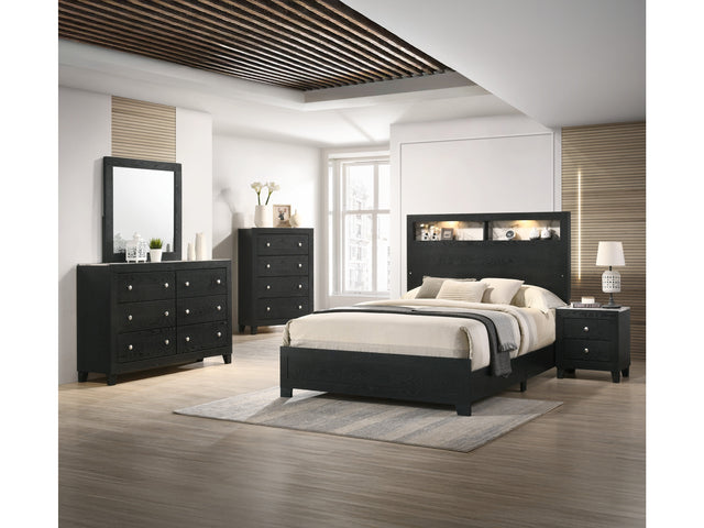 Cadence Black LED Panel Bedroom Set - Ornate Home