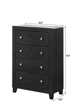 Cadence Black LED Panel Bedroom Set - Ornate Home