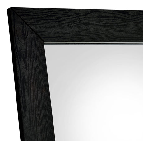 Cadence Black Oak Tempered Glass Full Length Standing Mirror - Ornate Home