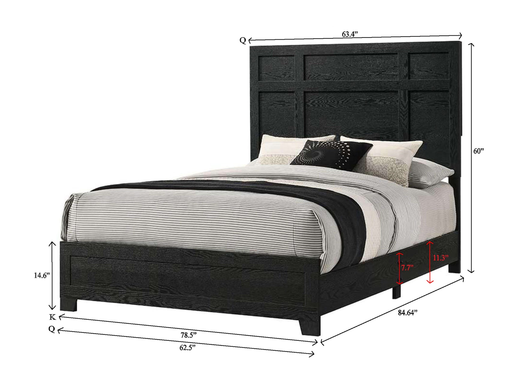 Cadence Black Panel Bedroom Set - Ornate Home