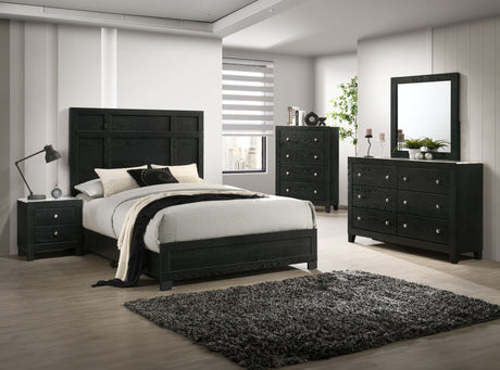Cadence Black Queen Bed In One Box - Ornate Home