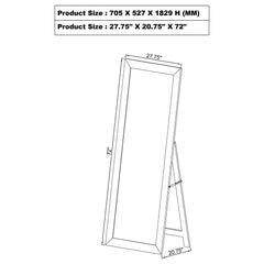 Cadence Grey Washed Oak Tempered Glass Full Length Mirror - Ornate Home
