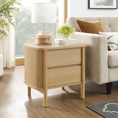 Cadence Oak 2-Drawer Nightstand - Ornate Home