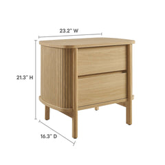 Cadence Oak 2-Drawer Nightstand - Ornate Home