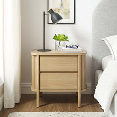 Cadence Oak 2-Drawer Nightstand - Ornate Home