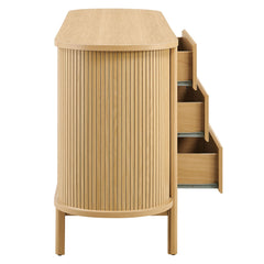 Cadence Oak 6-Drawer Curved Dresser - Ornate Home