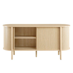 Cadence Oak 63" Curved Sideboard - Ornate Home