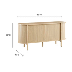 Cadence Oak 63" Curved Sideboard - Ornate Home