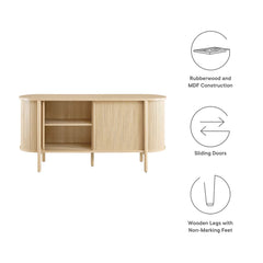Cadence Oak 63" Curved Sideboard - Ornate Home