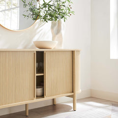 Cadence Oak 63" Curved Sideboard - Ornate Home
