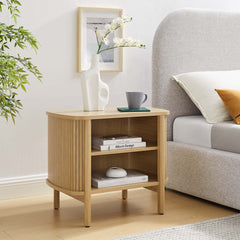Cadence Oak Open Nightstand - Ornate Home