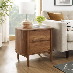Cadence Walnut 2-Drawer Nightstand - Ornate Home