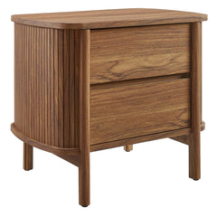 Cadence Walnut 2-Drawer Nightstand - Ornate Home