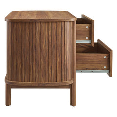 Cadence Walnut 2-Drawer Nightstand - Ornate Home