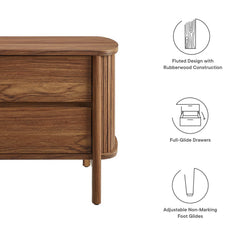 Cadence Walnut 2-Drawer Nightstand - Ornate Home