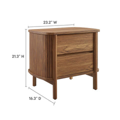 Cadence Walnut 2-Drawer Nightstand - Ornate Home