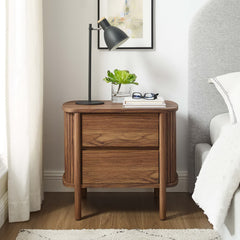 Cadence Walnut 2-Drawer Nightstand - Ornate Home