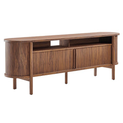 Cadence Walnut 71" Curved TV Stand - Ornate Home