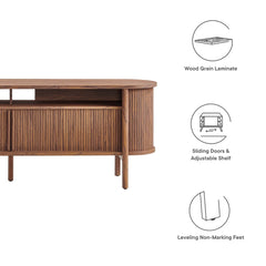 Cadence Walnut 71" Curved TV Stand - Ornate Home