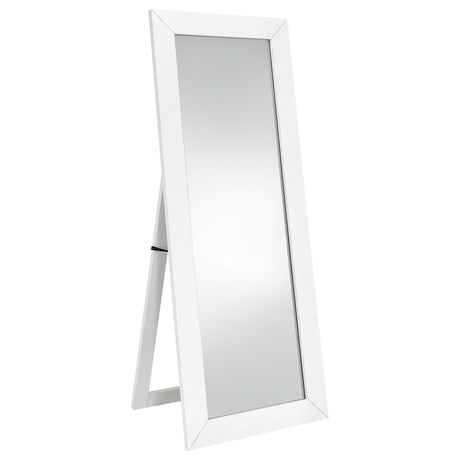 Cadence White High Gloss Tempered Glass Full Length Mirror - Ornate Home