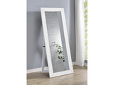 Cadence White High Gloss Tempered Glass Full Length Mirror - Ornate Home