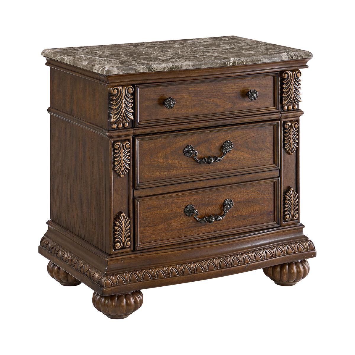Cadenza Brown/Black 5-Piece Queen UPH Bedroom Set - Ornate Home