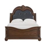 Cadenza Brown/Black Queen UPH Bed - Ornate Home