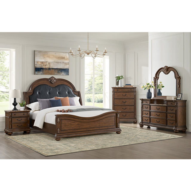 Cadenza Brown Nightstand with USB-C - Ornate Home