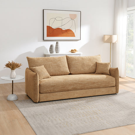 Cadie Mocha Sofa w/ Full-Size Sleeper & 2 Pillows - Ornate Home